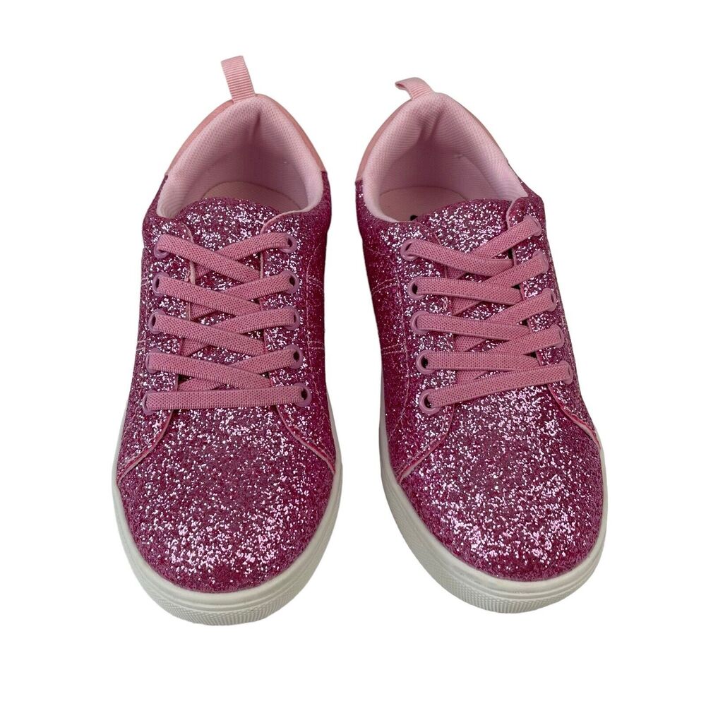 Bernal Girls Sparkle Glitter Sequin Sneakers Pink SZ/1